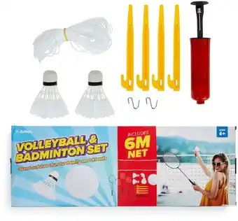 BIG W Action sports volleyball and badminton set offer