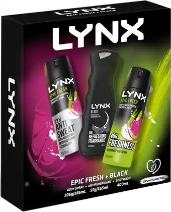 BIG W Lynx trio gift set 730ml - epic fresh offer