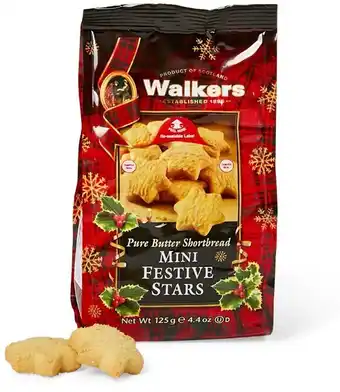 BIG W Walkers mini shortbread festive stars 125g offer