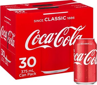 BIG W Coca-cola cans 375ml 30 pack* offer