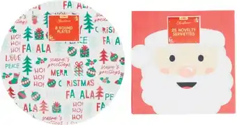 Coles Coles christmas paper plates 8 pack or serviettes 25 pack offer