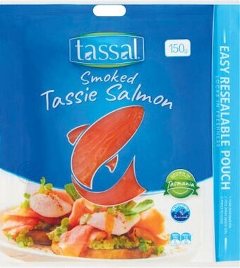 Coles Tassal tasmanian sliced smoked salmon 150g offer