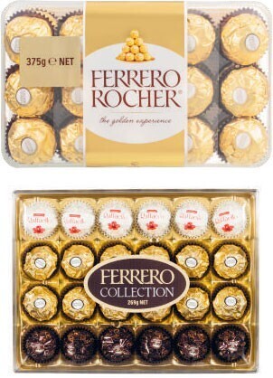 Coles Ferrero rocher 30 pack 375g or collection chocolate gift box 24 pack 269g offer