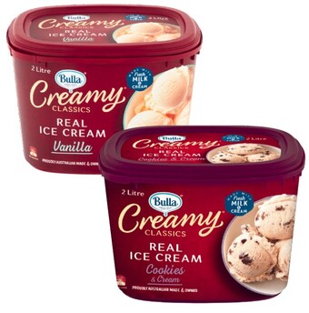 Coles Bulla creamy classics 2 litre offer