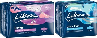 Coles Libra pads with wings ultra thin regular 14 pack or goodnights extra long 10 pack offer