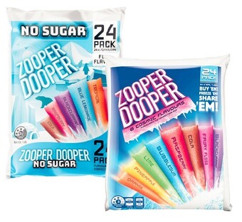 Coles Zooper dooper water ice 24 pack offer