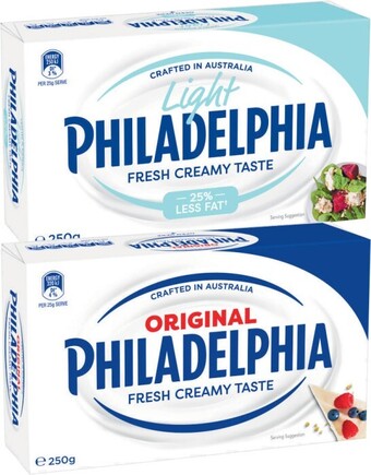 Coles Philadelphia cream cheese block 250g offer