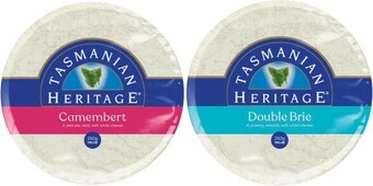 Coles Tasmanian heritage camembert or double brie 250g offer