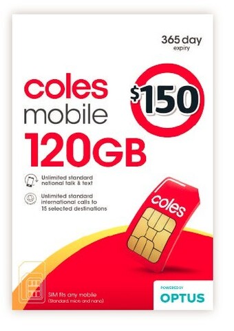 Coles Coles mobile $150 sim offer