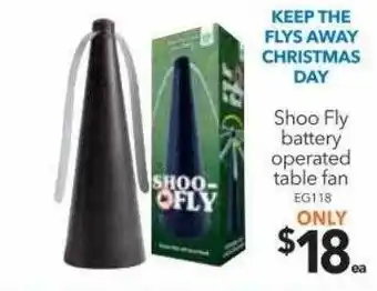 Cheap as Chips Shoo fly battery operated table fan offer