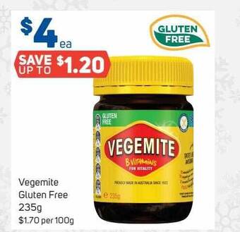 Foodland Vegemite gluten free 235g offer