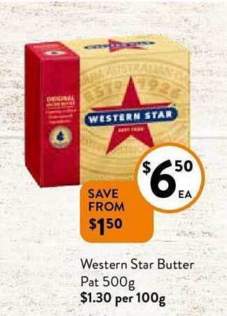 Foodworks Western star butter pat offer