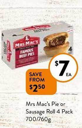 Foodworks Mrs mac's pie or sausage roll offer