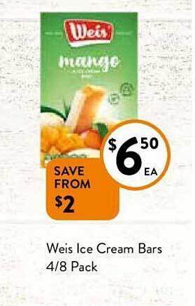Foodworks Weis ice cream bars offer