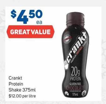 Foodland Crankt protein shake 375ml offer