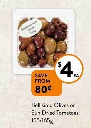 Foodworks Bellisimo olives or sun dried tomatoes offer