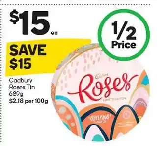 Woolworths Cadbury roses tin offer