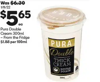 Woolworths Pura double cream offer