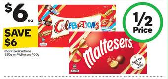 Woolworths Mars celebrations or maltesers offer