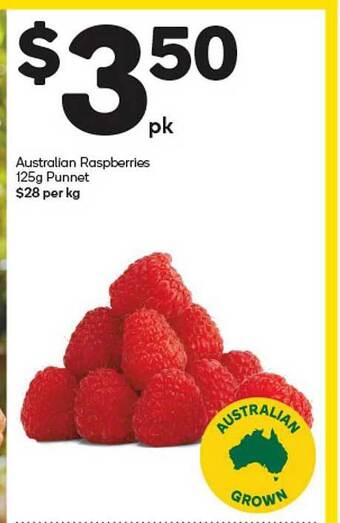 Woolworths Australian raspberries punnet offer
