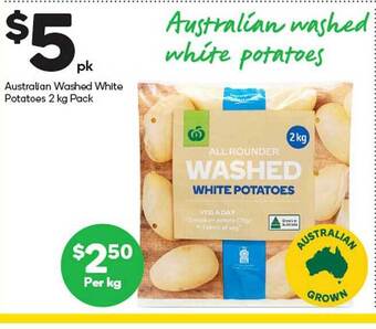 Woolworths Australian washed white potatoes offer