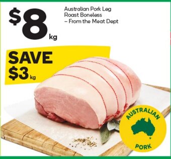 Woolworths Australian Pork Leg Roast Boneless offer