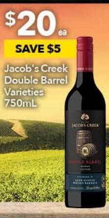 Ritchies Jacob's creek double barrel varieties 750ml offer