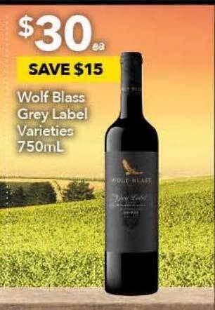 Ritchies Wolf blass grey label varieties 750ml offer