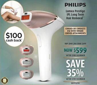 Shaver Shop Philips lumea prestige ipl long term hair removal offer