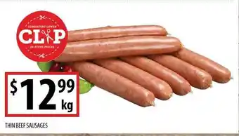 Supabarn Thin beef sausages offer