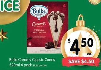 Spar Bulla creamy classic cones offer