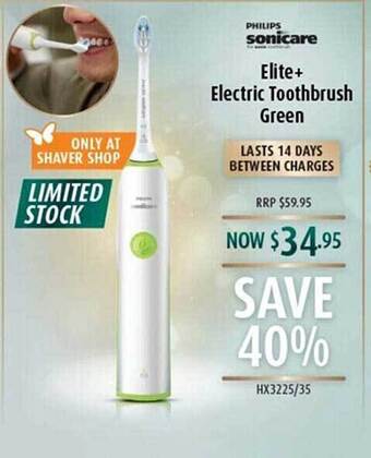 Philips sonicare elite+ electric toothbrush green
