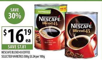 Supabarn Nescafe blend 43 coffee offer