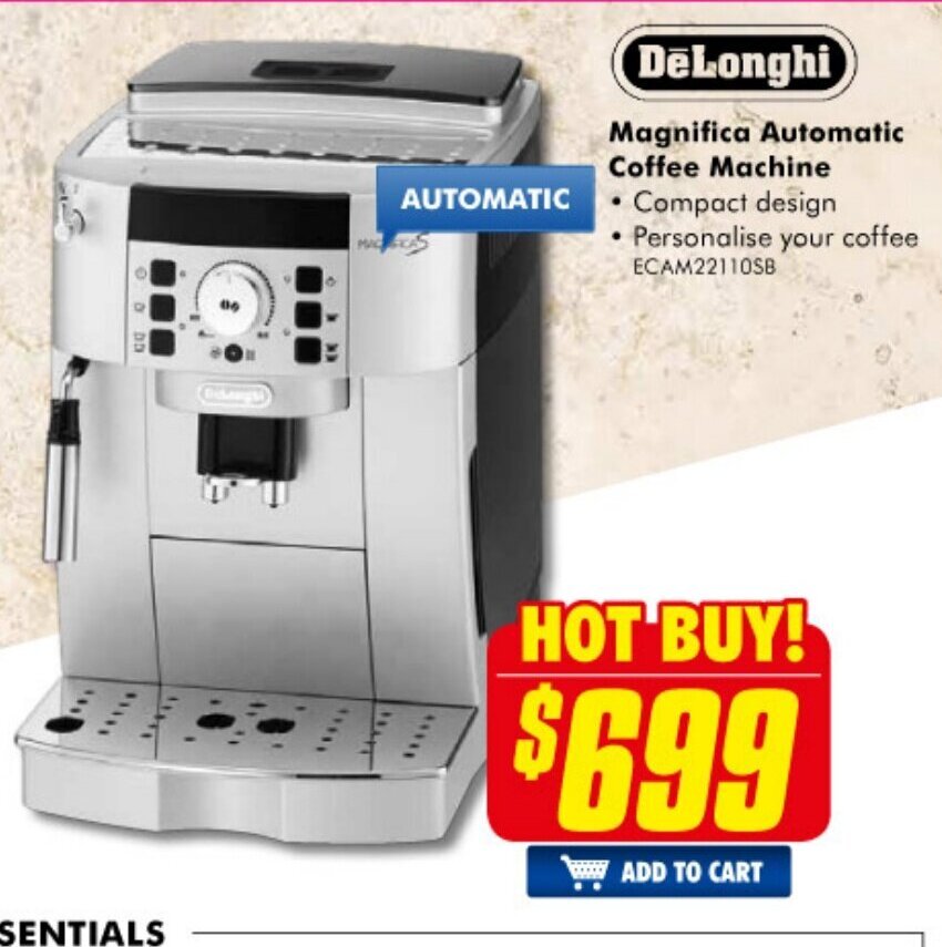 Delonghi Magnifica Automatic Coffee machine ECAM22110SB offer at