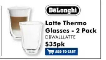 The Good Guys Delonghi - Latte Thermo Glasses - 2 Pack - DBWALLLATTE offer