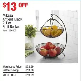 Costco Mikasa Antique Black 2-Tier Fruit Basket offer