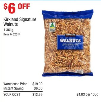 Costco Kirkland Signature Walnuts 1.36kg offer