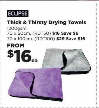 Repco Eclipse thick & thirsty drying towels offer
