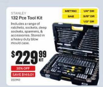 SuperCheap Auto Stanley 132 pce tool kit offer