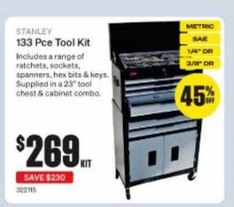 SuperCheap Auto Stanley 133 pce tool kit offer