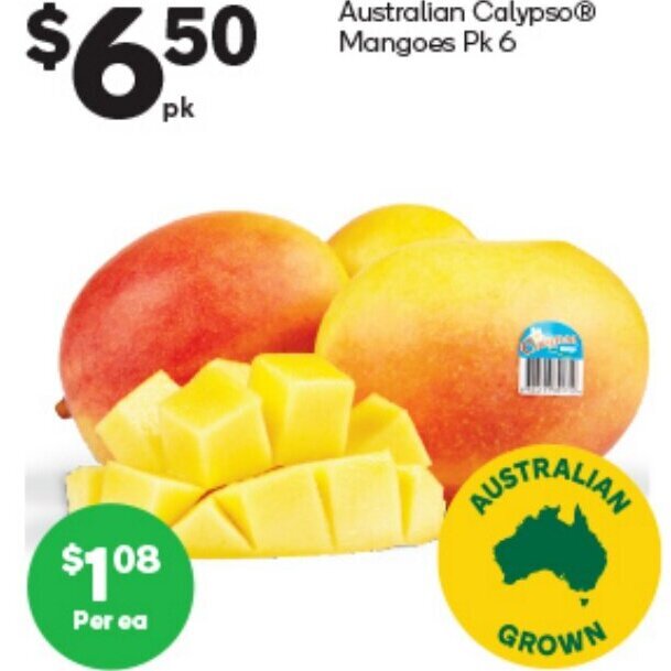 Australian Calypso Mangoes Pk 6 offer at Woolworths