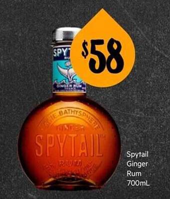 First Choice Liquor Spytail ginger rum 700ml offer