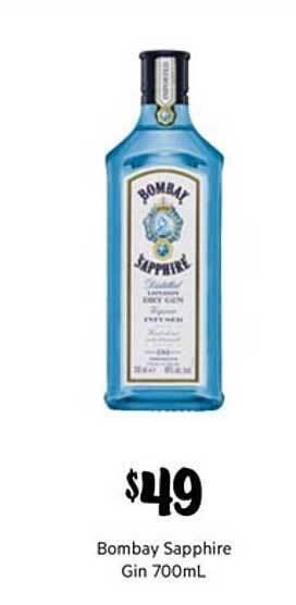 First Choice Liquor Bombay sapphire gin 700ml offer