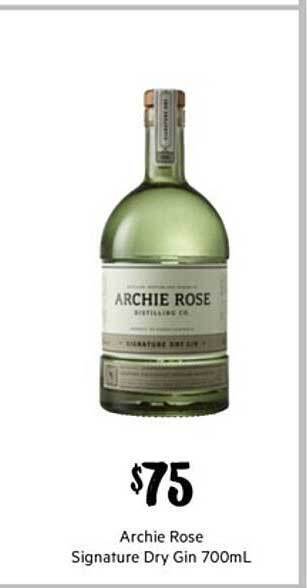 First Choice Liquor Archie rose signature dry gin 700ml offer