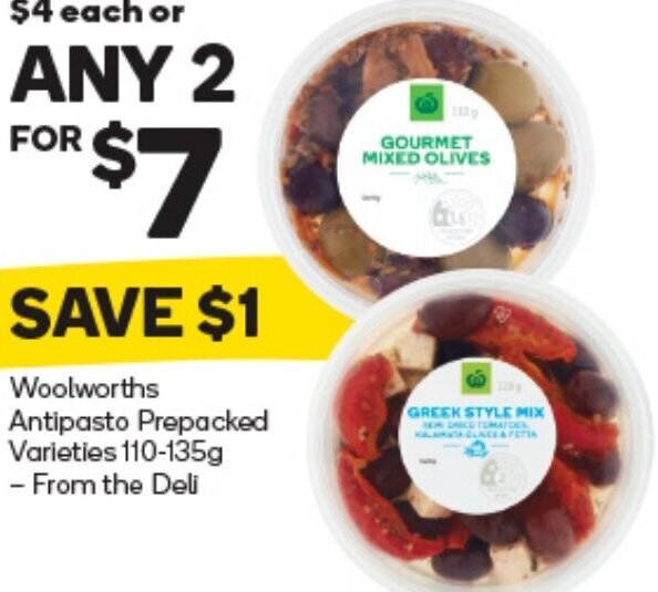 Woolworths Antipasto Prepacked 110135g offer at Woolworths