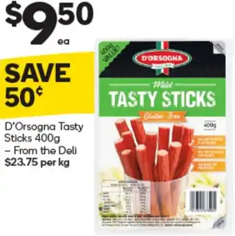 Woolworths D'Orsogna Tasty Sticks 400g offer