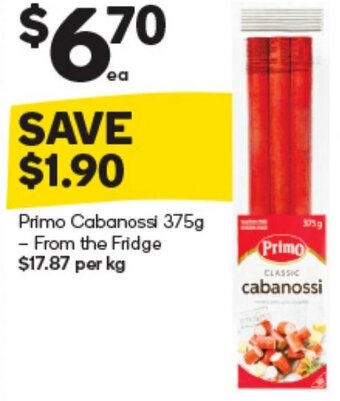 Woolworths Primo Cabanossi 375g offer