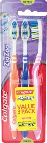 Coles Colgate Zig Zag Value Pack Toothbrush 3 Pack offer