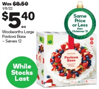 Woolworths Woolworths Large Pavlova Base offer