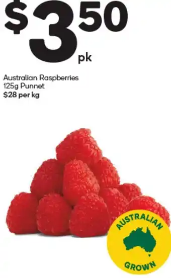 Woolworths Australian Raspberries 125 g offer